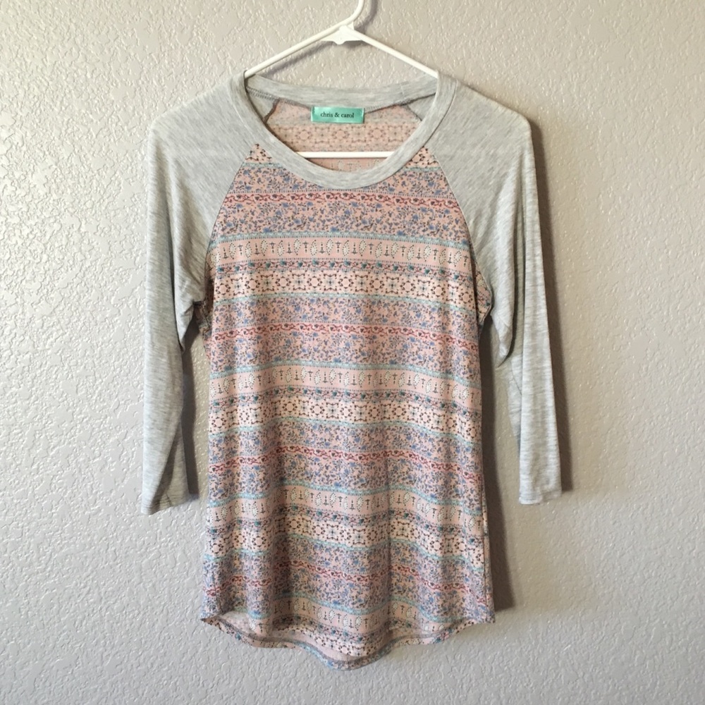 chris and carol 3/4 sleeve top